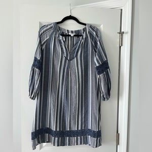 NAVY STRIPPED LINEN DRESS 💙